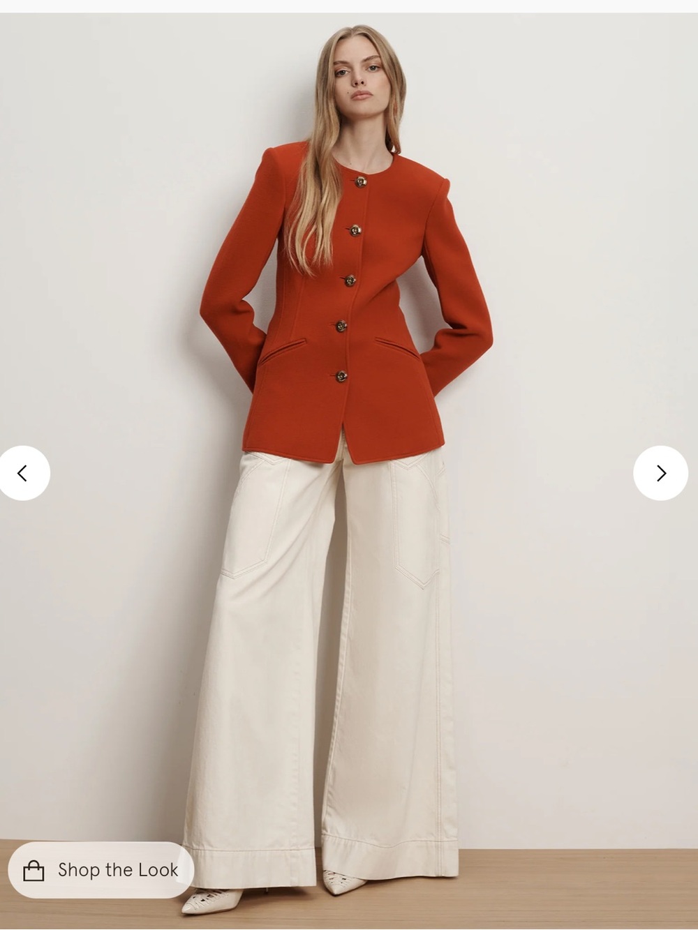 Veronica Beard Jessup Tailored Jacket in Red-Orange - Picture 2 of 5